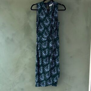 Lark & Ro Green Floral Midi Dress